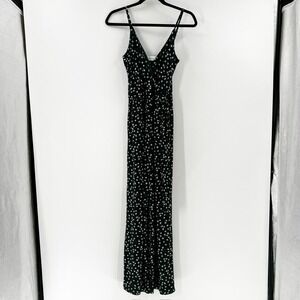Kaileigh Green Floral Print Sleeveless Maxi Dress Summer Casual Sundress XSP